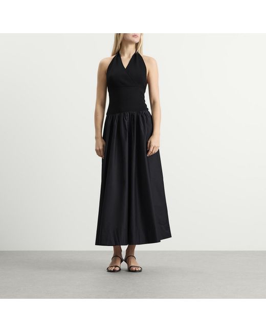St. Agni Black Knit Halter Backless Dress
