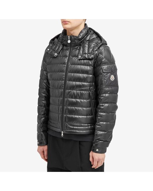 Moncler Black Lauros Hooded Light Down Jacket for men