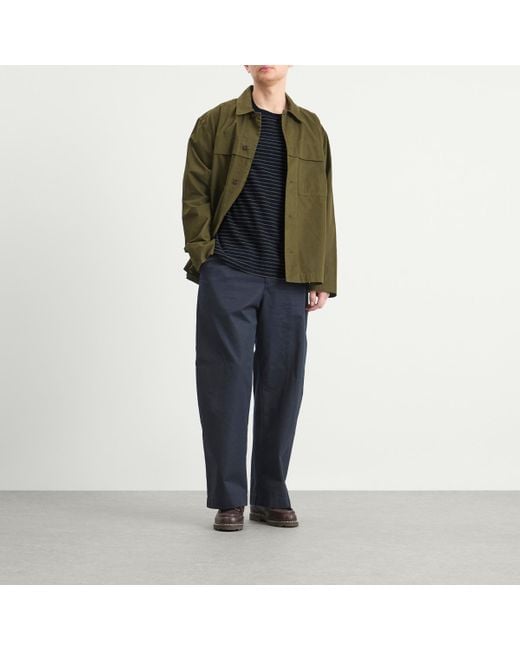 Folk Blue Textured Stripe T-Shirt for men