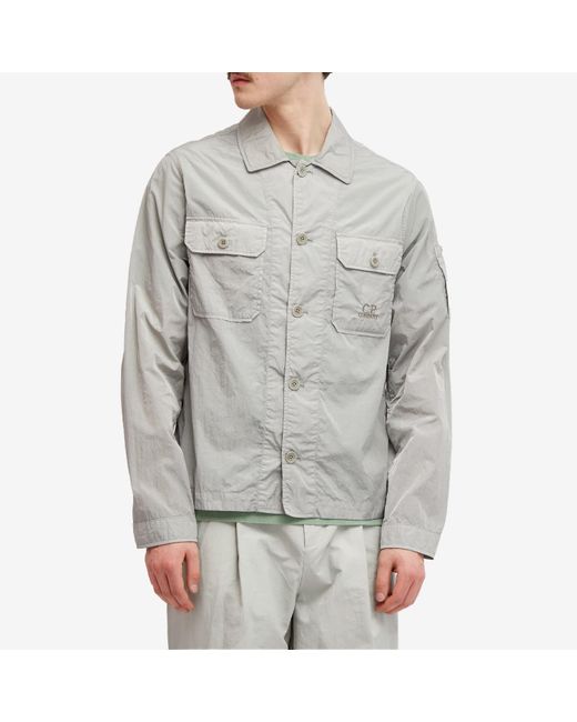 C P Company Gray Chrome-R Pocket Overshirt for men