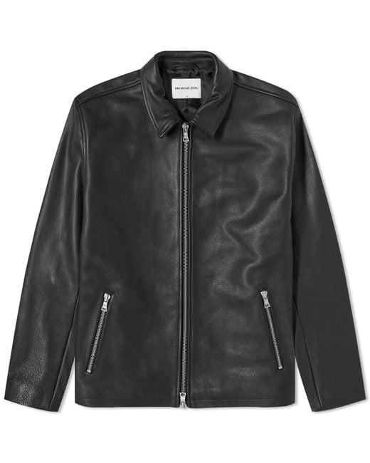 MKI Miyuki-Zoku Black Ndm Leather Rider Jacket for men