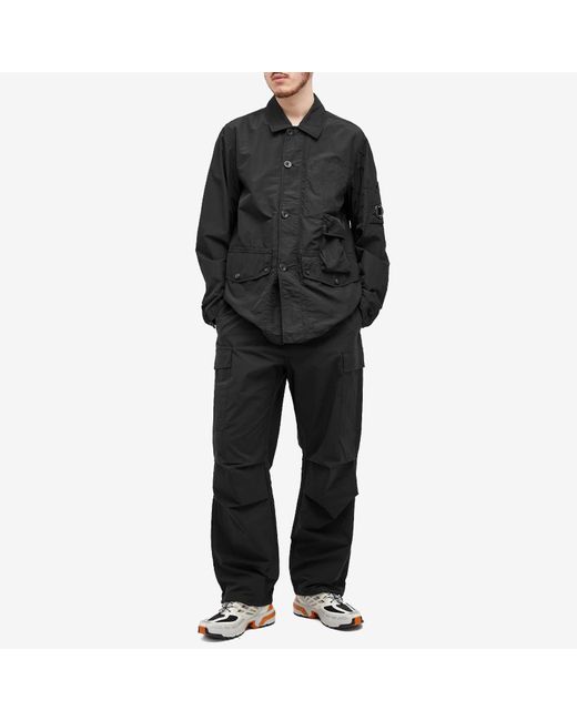 C P Company Black Flatt Nylon Chore Jacket for men