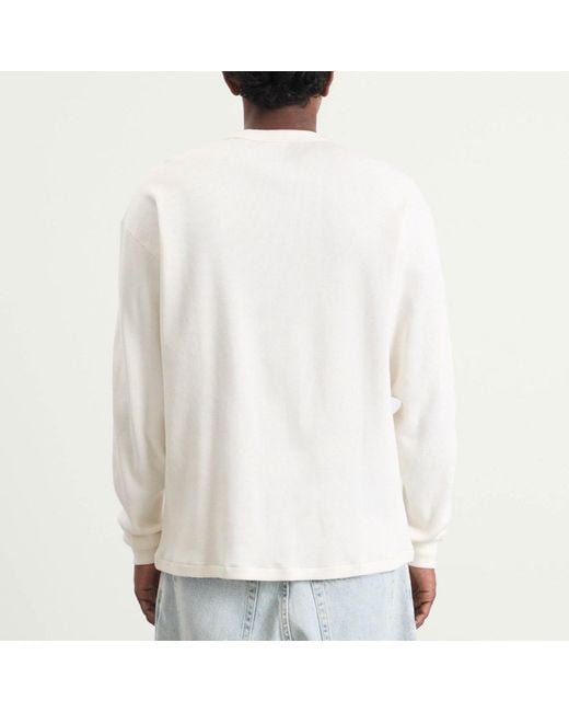 Dickies White Long Sleeve Waffle T-Shirt for men