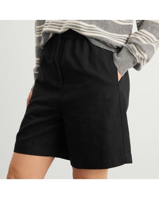 NOTHING WRITTEN Black Pale Linen Shorts