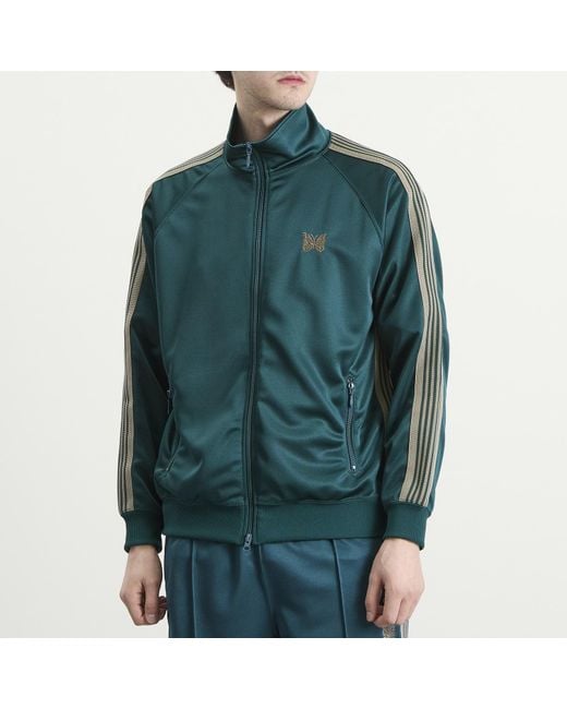 Needles Green Poly Jacquard Track Jacket for men