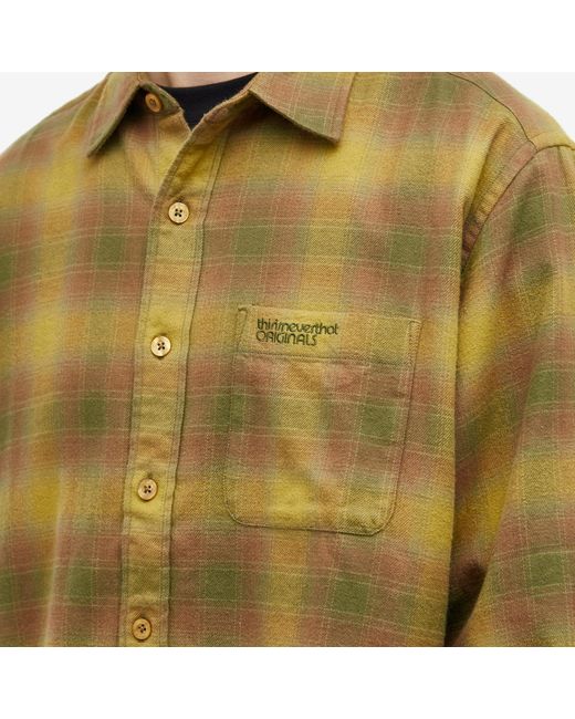 Thisisneverthat Green Flannel Check Shirt for men