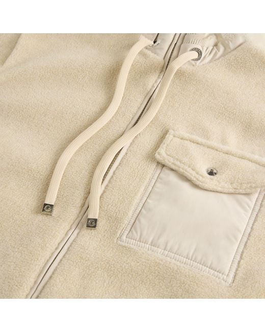 Moncler Natural Teddy Fleece Zip Up Fleece for men