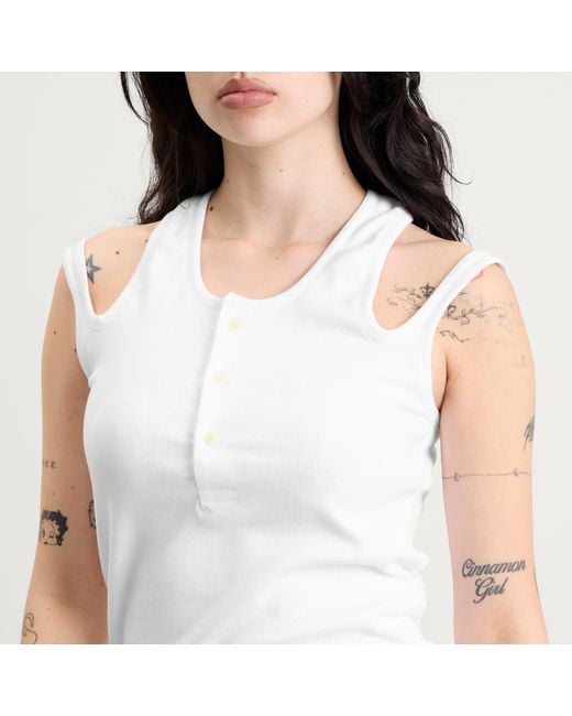 Toga White Toga Rib Tank Top