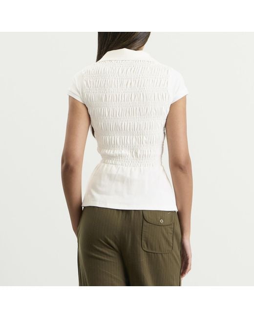 Peachy Den White Ferdinand Polo Top