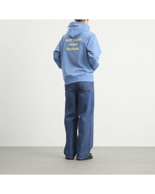 Drole de Monsieur Blue Slogan Hoodie for men