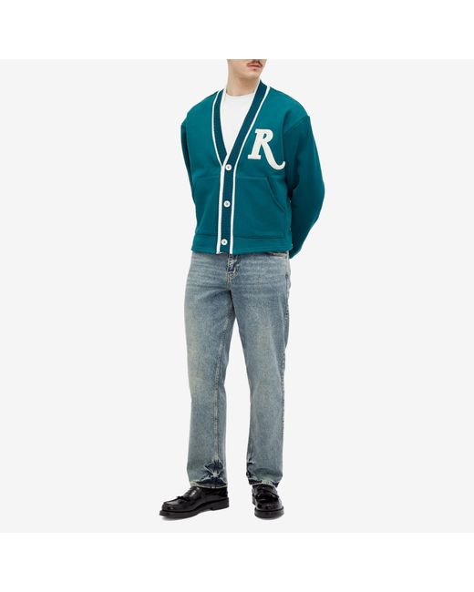 Rhude Green R-Patch Terry Cardigan for men