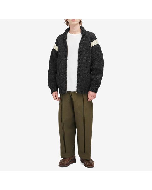 Visvim Black Cowichan Hand Knit Cardigan for men