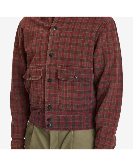 RRL Purple Highway Check Overshirt for men