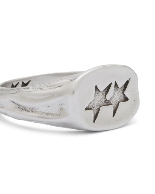 Twojeys White Superstar Signet Ring