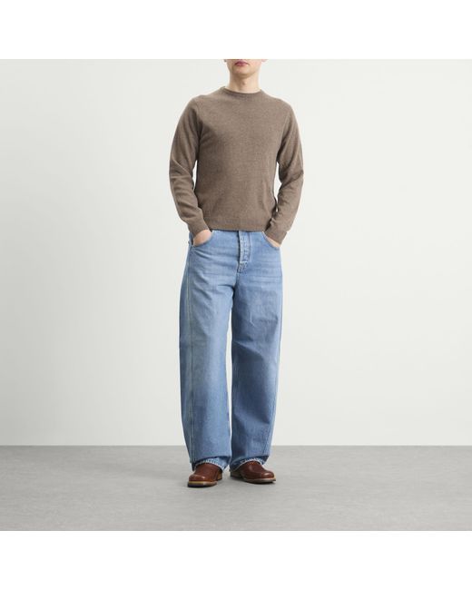 Jil Sander Brown Wool Cashmere Crew Neck Jumper for men