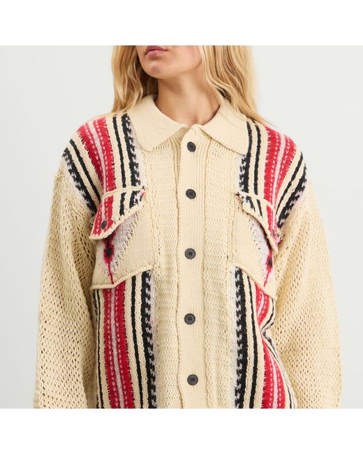 Toga White Mesh Knit Jacket
