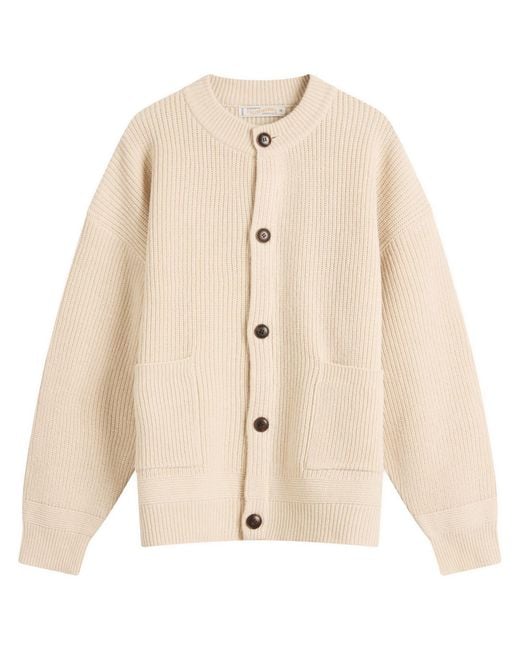FRIZMWORKS Natural Heavy Wool Round Cardigan for men
