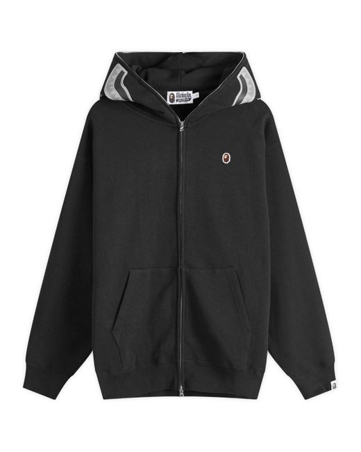 A Bathing Ape Black One Point Full Zip Shark Hoodie for men