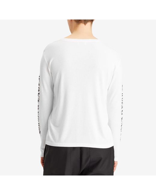 Second/Layer White Destroyed Skate Wave Long Sleeve T-Shirt for men