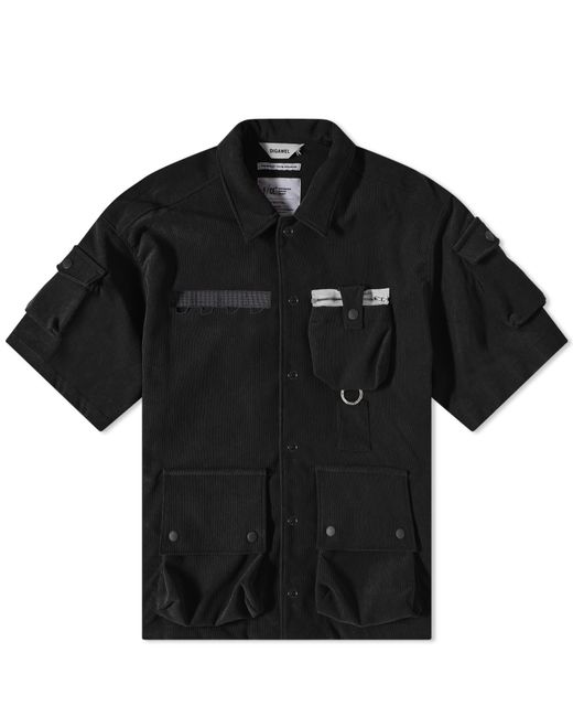 Digawel X F/ce 7 Pocket Corduroy Short Sleeve Shirt in Black for