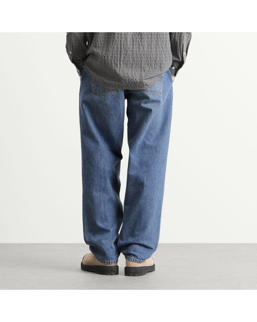 Forét Blue Clay Creased Denim Jeans for men