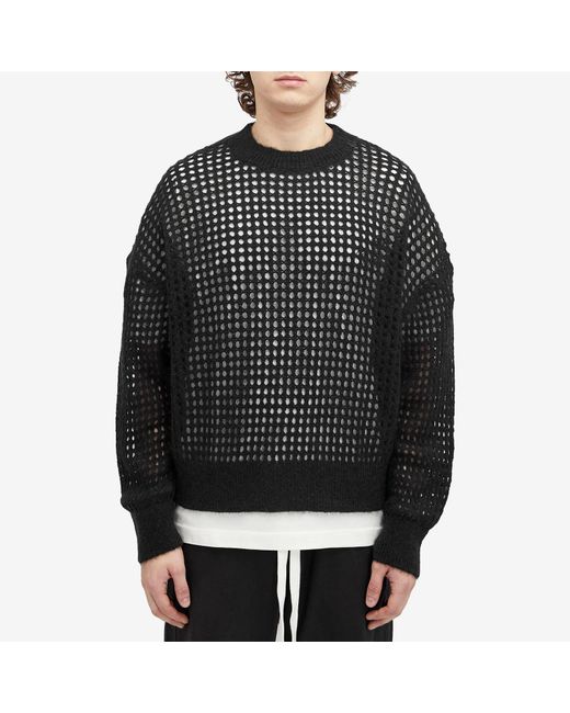 Cole Buxton Black Open Weave Knitted Jumper for men