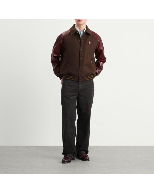 Drole de Monsieur Brown Drole De Monsieur Wool And Leather Teddy Jacket for men