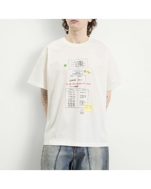 Maison Margiela White Mm6 Tailored Labels T-Shirt for men