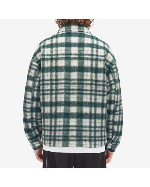 Cole Buxton Green Check Overshirt for men