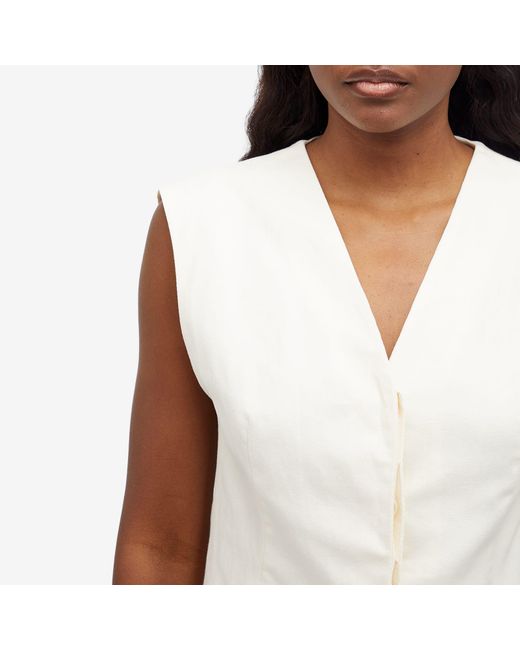 St. Agni White Minimal Tailored Vest