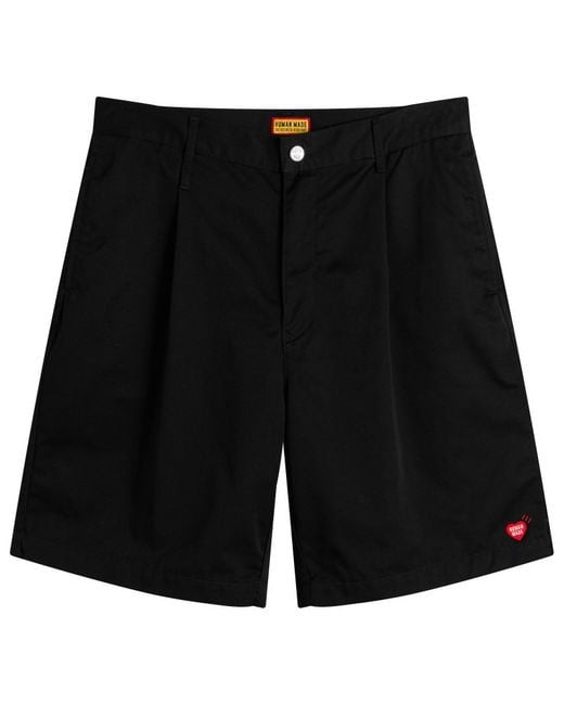 Human Made Black Pleated Skater Shorts for men