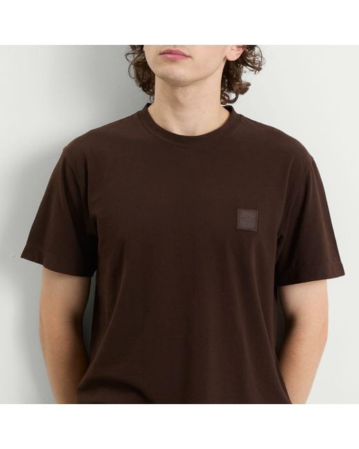 Stone Island Brown Ghost Patch Logo T-Shirt for men
