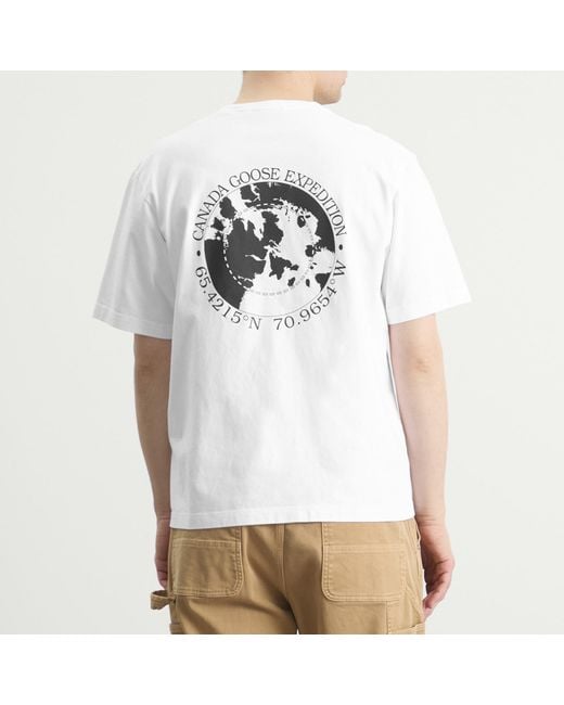 Canada Goose White Novo T-Shirt With Back Graphic for men