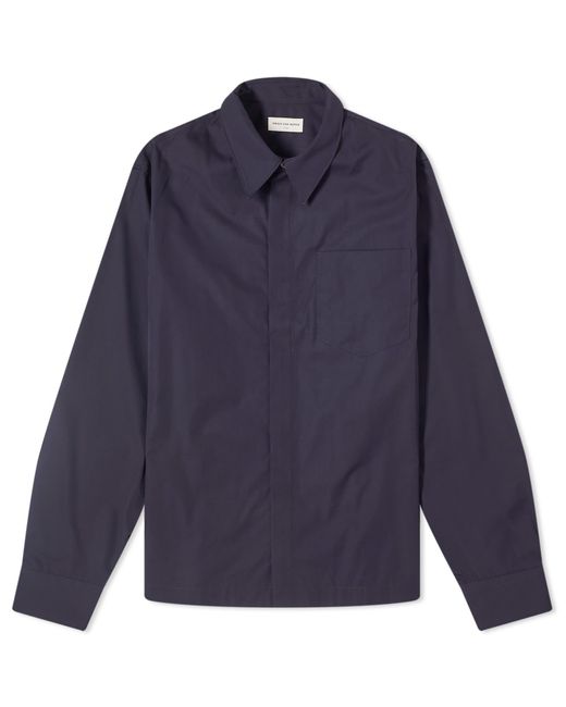 Dries Van Noten Blue Corran Zip Through Overshirt for men
