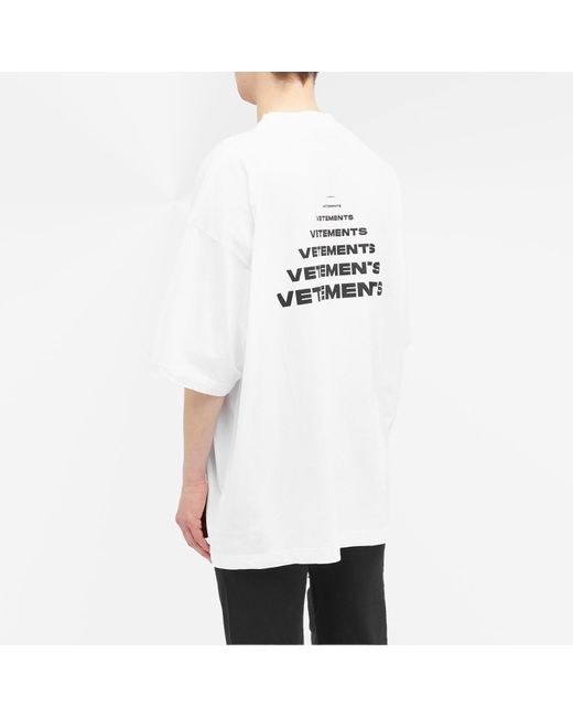 Vetements White Pyramid Logo T-Shirt for men