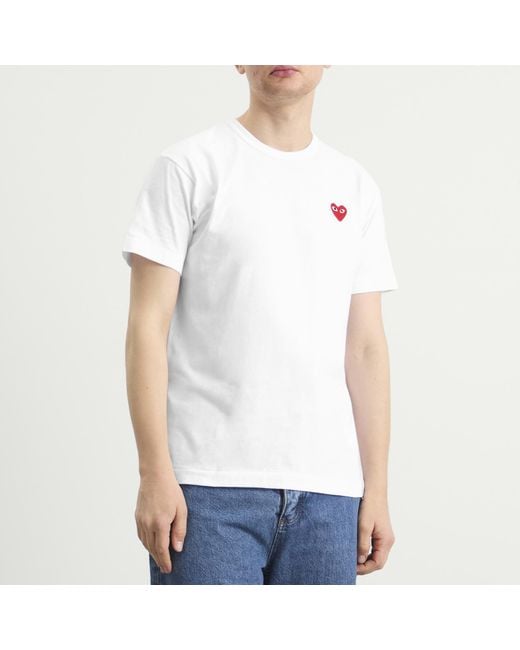 COMME DES GARÇONS PLAY White Basic Logo T-Shirt for men
