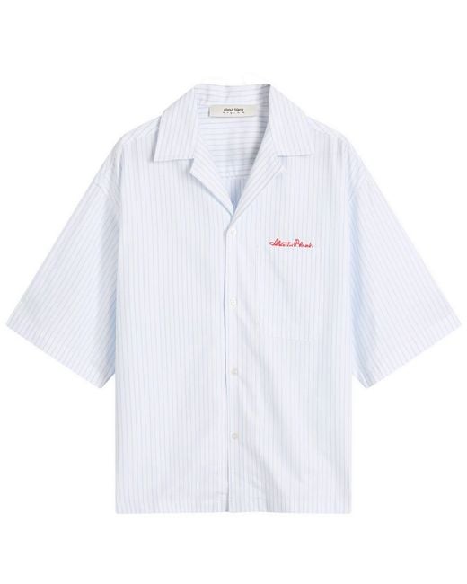 About Blank White Script Vacation Shirt for men