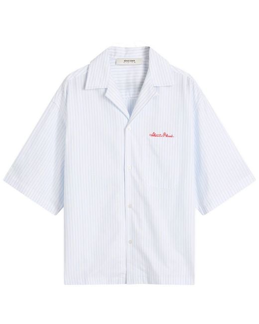About Blank White Script Vacation Shirt for men