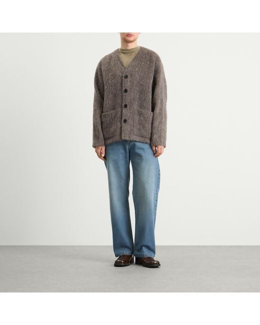 Our Legacy Brown Hairy Wool Cardigan for men