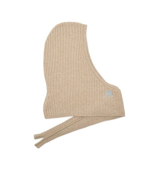 Ganni Core Future Wool Knit Balaclava in Natural | Lyst UK