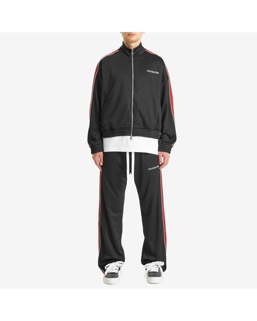 Cole Buxton Black Contrast Tape Track Pant for men