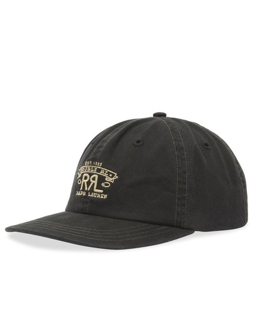 RRL Black Ranch Logo Sportsman Cap for men