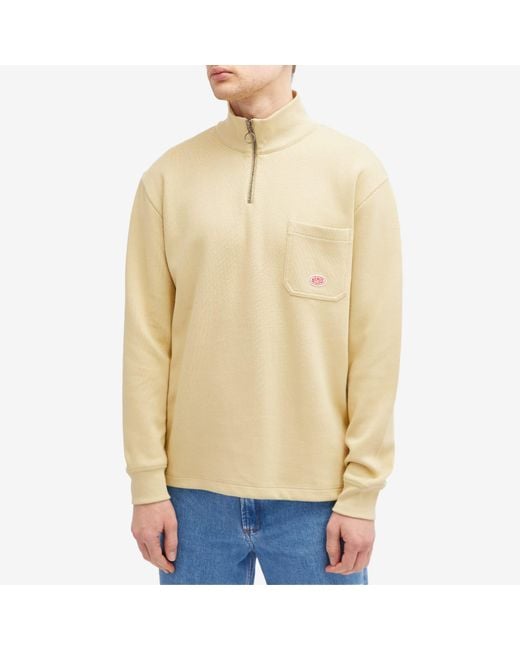 Armor Lux Natural Half Zip Pocket Sweatshirt for men