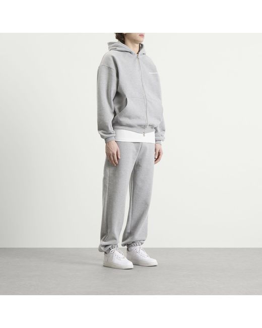 Annie Hood Gray Mini Logo Cuffed Joggers for men