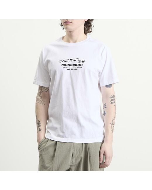 Maharishi White Japanese Menko Card T-Shirt for men