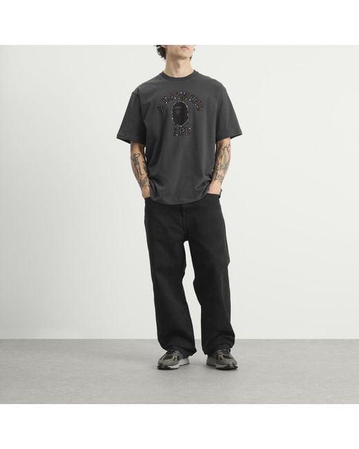 A Bathing Ape Black Colour Stone College T-Shirt for men