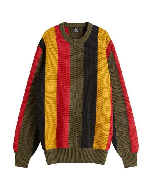 PATTA Blue Stripe Honeycomb Knit Jumper for men