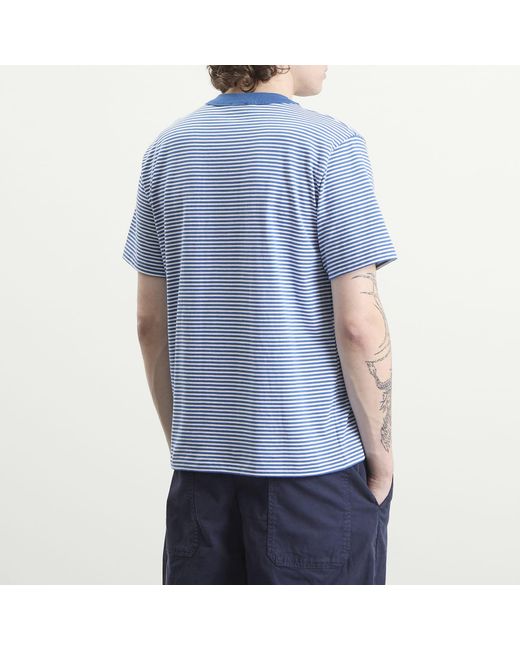 Armor Lux Blue Fine Stripe T-Shirt for men
