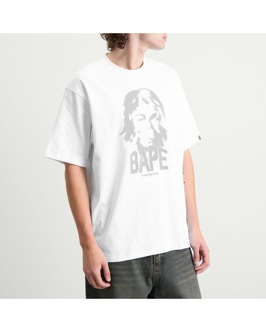 A Bathing Ape White Bape Graphic T-Shirt for men