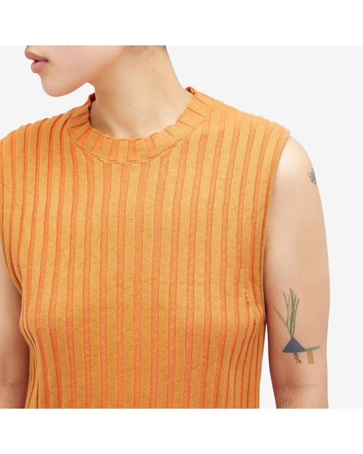Eckhaus Latta Orange Keyboard Knitted Vest Top